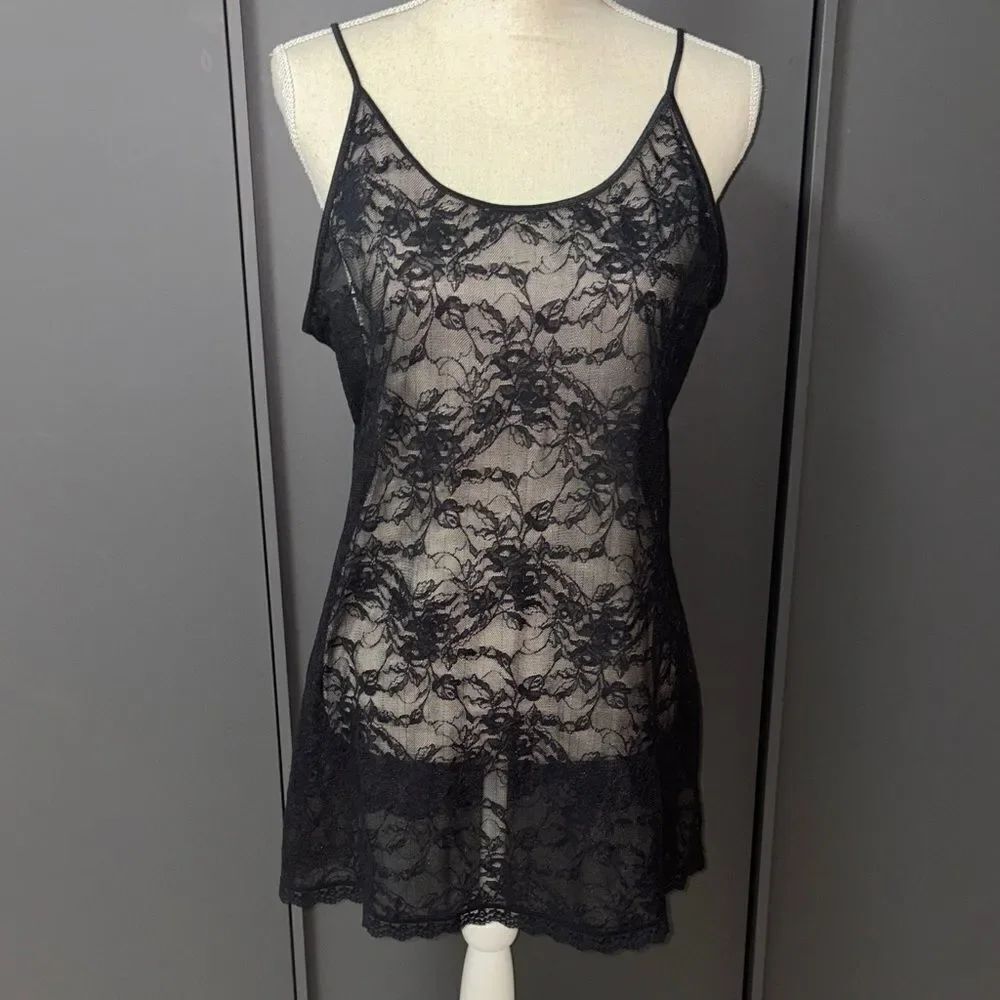 Victoria’s Secret Vintage Stretch Black Lace Chemise
